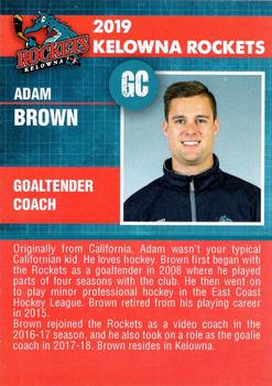 2018-19 Kelowna Rockets (WHL) #NNO Adam Brown Back