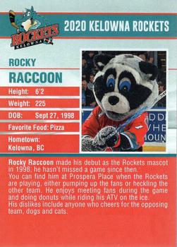 2019-20 Kelowna Rockets (WHL) #NNO Rocky Raccoon Back