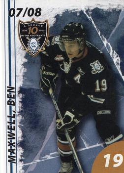 2007-08 Concord Pacific Kootenay Ice (WHL) #NNO Ben Maxwell Front