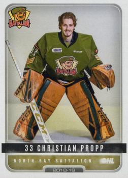 2018-19 Extreme North Bay Battalion (OHL) #1 Christian Propp Front