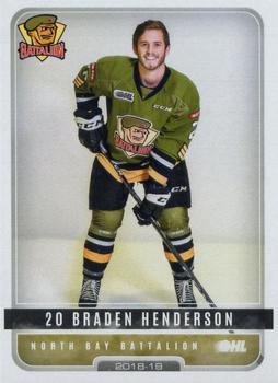 2018-19 Extreme North Bay Battalion (OHL) #10 Braden Henderson Front