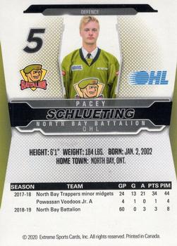 2019-20 Extreme North Bay Battalion (OHL) #NNO Pacey Schlueting Back
