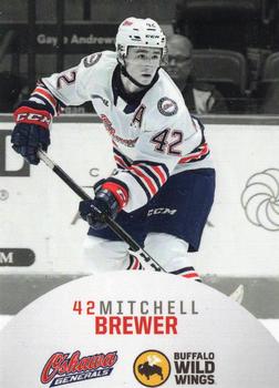 2019-20 Buffalo Wild Wings Oshawa Generals (OHL) #NNO Mitchell Brewer Front