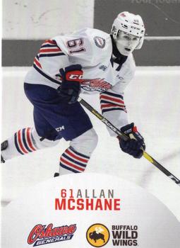 2019-20 Buffalo Wild Wings Oshawa Generals (OHL) #NNO Allan McShane Front