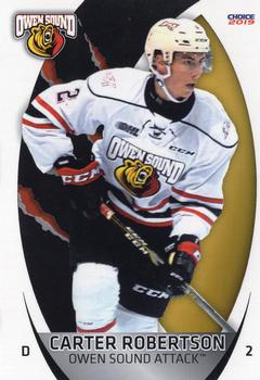 2018-19 Choice Owen Sound Attack (OHL) #3 Carter Robertson Front