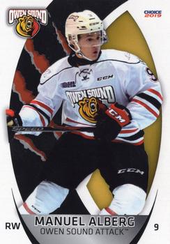 2018-19 Choice Owen Sound Attack (OHL) #9 Manuel Alberg Front
