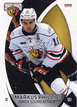 2018-19 Choice Owen Sound Attack (OHL) #15 Markus Phillips Front