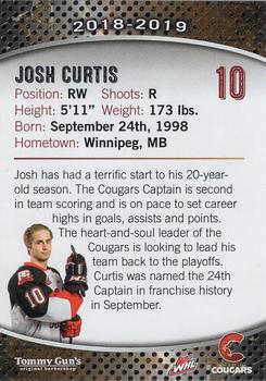 2018-19 Prince George Cougars (WHL) #NNO Josh Curtis Back