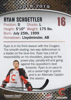 2018-19 Prince George Cougars (WHL) #NNO Ryan Schoettler Back