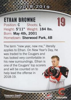 2018-19 Prince George Cougars (WHL) #NNO Ethan Browne Back