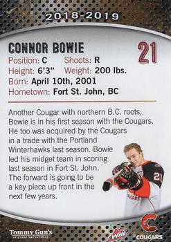 2018-19 Prince George Cougars (WHL) #NNO Connor Bowie Back