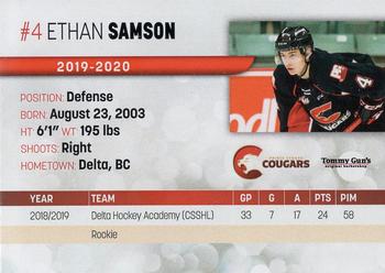2019-20 Prince George Cougars (WHL) #NNO Ethan Samson Back