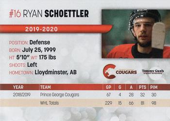 2019-20 Prince George Cougars (WHL) #NNO Ryan Schoettler Back