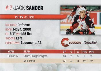 2019-20 Prince George Cougars (WHL) #NNO Jack Sander Back