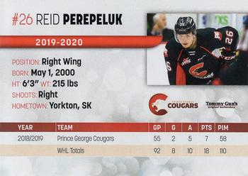 2019-20 Prince George Cougars (WHL) #NNO Reid Perepeluk Back