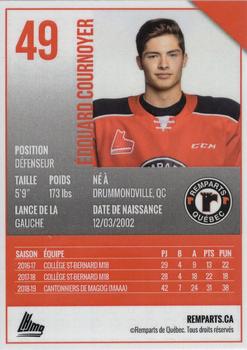 2019-20 Quebec Remparts (QMJHL) #NNO Edouard Cournoyer Back