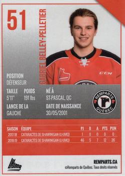 2019-20 Quebec Remparts (QMJHL) Update #NNO Gabriel Belley-Pelletier Back