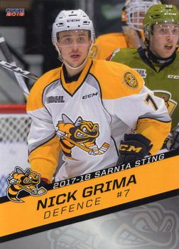 2017-18 Choice Sarnia Sting (OHL) #5 Nick Grima Front