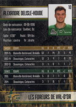 2015-16 Val-d'Or Foreurs (QMJHL) Update #NNO Alexandre Delisle-Houde Back