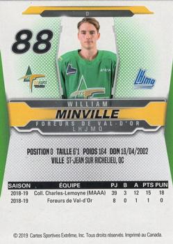 2019-20 Extreme Val-d'Or Foreurs (QMJHL) #NNO William Minville Back