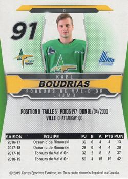 2019-20 Extreme Val-d'Or Foreurs (QMJHL) #NNO Karl Boudrias Back
