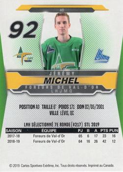 2019-20 Extreme Val-d'Or Foreurs (QMJHL) #NNO Jeremy Michel Back
