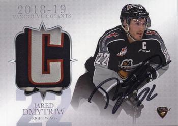 2018-19 Vancouver Giants (WHL) - Autographs #10 Jared Dmytriw Front