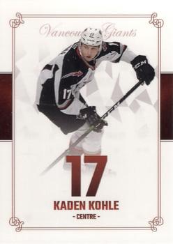 2019-20 Vancouver Giants (WHL) #8 Kaden Kohle Front
