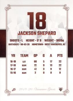 2019-20 Vancouver Giants (WHL) #9 Jackson Shepard Back
