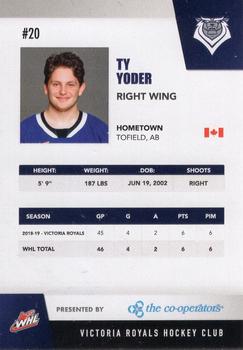 2019-20 Victoria Royals (WHL) #NNO Ty Yoder Back