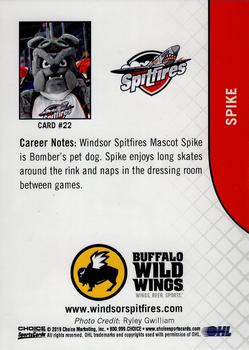 2018-19 Choice Windsor Spitfires (OHL) #22 Spike Back