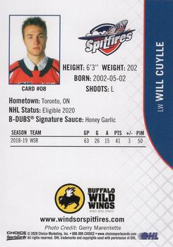 2019-20 Choice Windsor Spitfires (OHL) #8 Will Cuylle Back