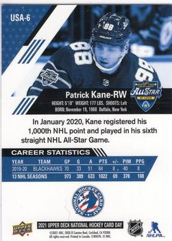 2021 Upper Deck National Hockey Card Day USA #USA-6 Patrick Kane Back