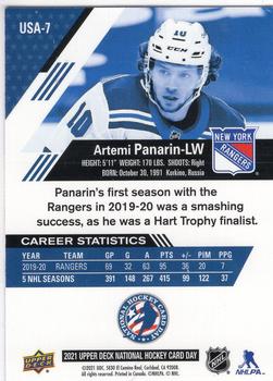 2021 Upper Deck National Hockey Card Day USA #USA-7 Artemi Panarin Back