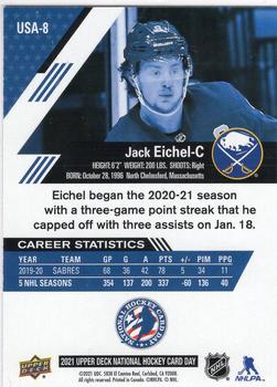 2021 Upper Deck National Hockey Card Day USA #USA-8 Jack Eichel Back