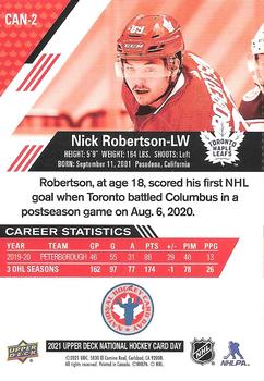 2021 Upper Deck National Hockey Card Day Canada #CAN-2 Nick Robertson Back