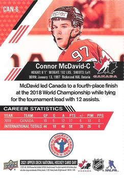 2021 Upper Deck National Hockey Card Day Canada #CAN-6 Connor McDavid Back