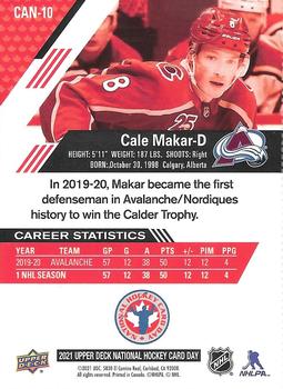 2021 Upper Deck National Hockey Card Day Canada #CAN-10 Cale Makar Back