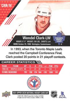 2021 Upper Deck National Hockey Card Day Canada #CAN-14 Wendel Clark Back