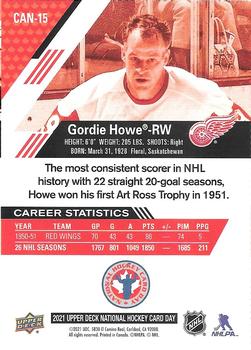 2021 Upper Deck National Hockey Card Day Canada #CAN-15 Gordie Howe Back