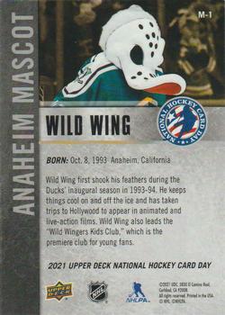 2021 Upper Deck National Hockey Card Day USA - Mascots #M-1 Wild Wing Back