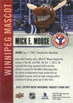 2021 Upper Deck National Hockey Card Day Canada - Mascots #M-7 Mick E. Moose Back