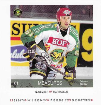 1997-98 Finnish Adbox Hockey-Box #JAN3 Allan Measures Front
