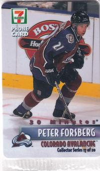 1996-97 Score Board 7-Eleven Phone Cards #17 Peter Forsberg Front