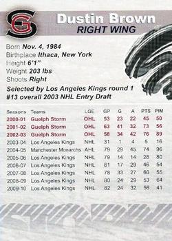 2010-11 Guelph Storm (OHL) 1991-2010 Top 20 All-Time #3 Dustin Brown Back