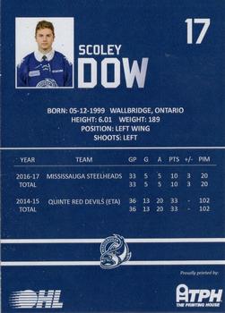 2016-17 Mississauga Steelheads (OHL) #NNO Scoley Dow Back