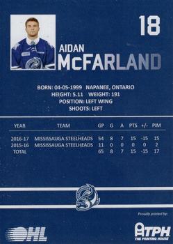 2016-17 Mississauga Steelheads (OHL) #NNO Aidan McFarland Back