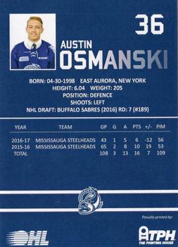 2016-17 Mississauga Steelheads (OHL) #NNO Austin Osmanski Back