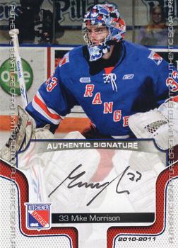 2010-11 Extreme Kitchener Rangers (OHL) Autographs #7 Mike Morrison Front