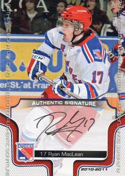 2010-11 Extreme Kitchener Rangers (OHL) Autographs #11 Ryan MacLean Front